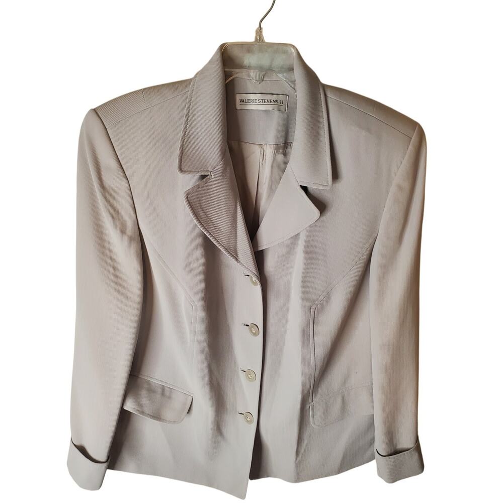 Valerie Stevens II 4-Button  Light Gray Blazer Jacket, 18W